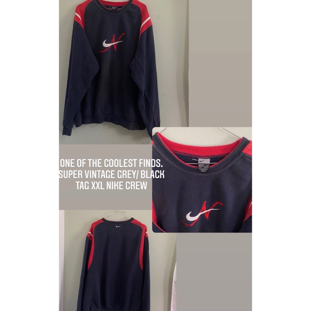 Grey Tag Nike. double swoosh crewneck